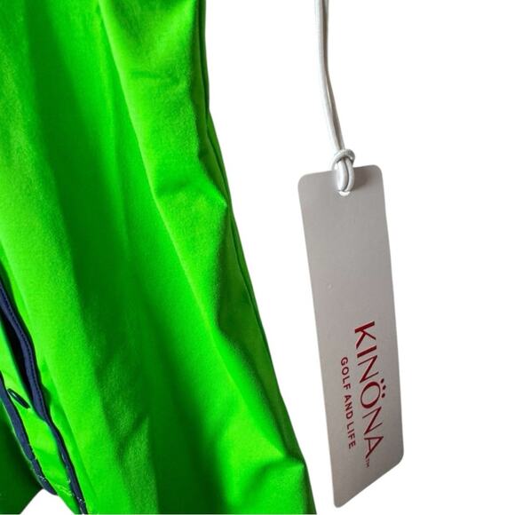 Kinona Golf & Life Green Sleeveless Button Down Shirt with Mandarin Collar Sz XS - Picture 5 of 8